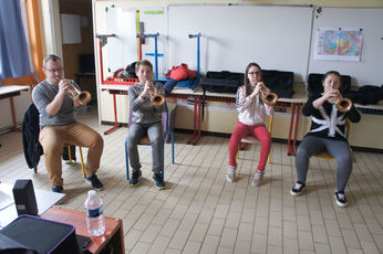 2019 04 16 Collège du Mont Bar : semaine de musique, les cuivres