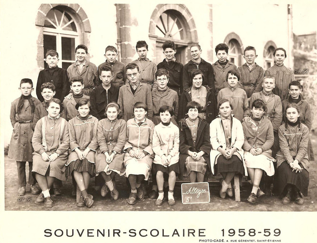 142 - 1958 59 classe de 5eme ecole publique- collège