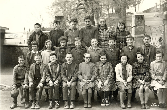 85-1966 Une classe du collège en 1966