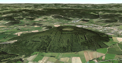 Le mont Bar vue aérienne à partir de Barribas