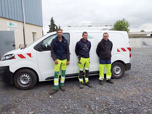 2020 06 10 employés municipaux : Frédéric CELLIER, Cyprien AYEL et William VERJUS